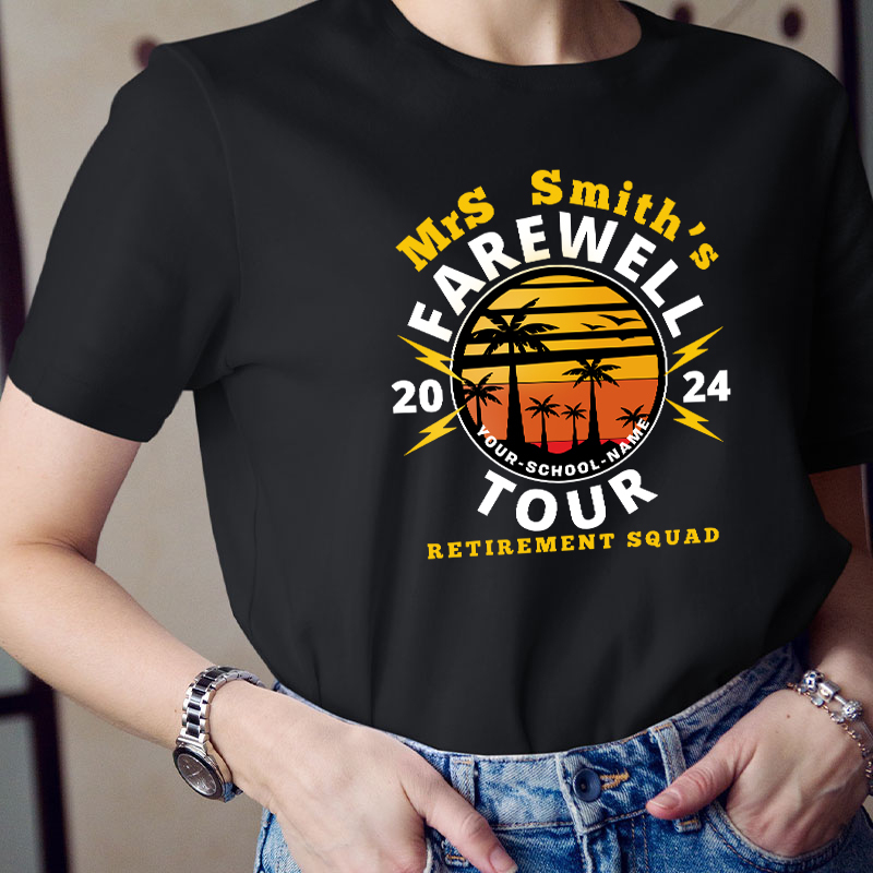 Personalized Teacher's Farewell Tour Retirement Squad Teacher T-Shirt