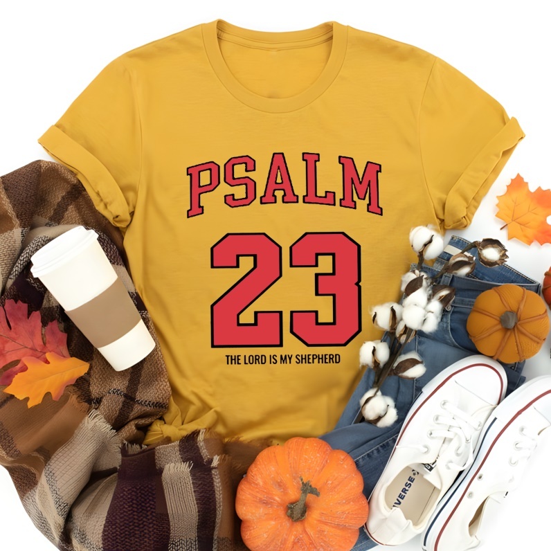 Psalm 23 Christian Cotton T-shirt