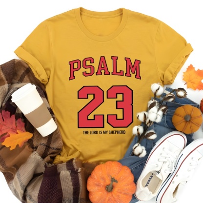Psalm 23 Christian Cotton T-shirt