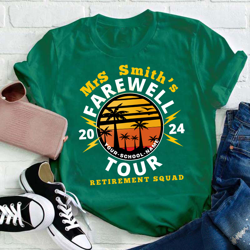 Personalized Teacher's Farewell Tour Retirement Squad Teacher T-Shirt