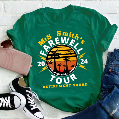 Personalized Teacher's Farewell Tour Retirement Squad Teacher T-Shirt