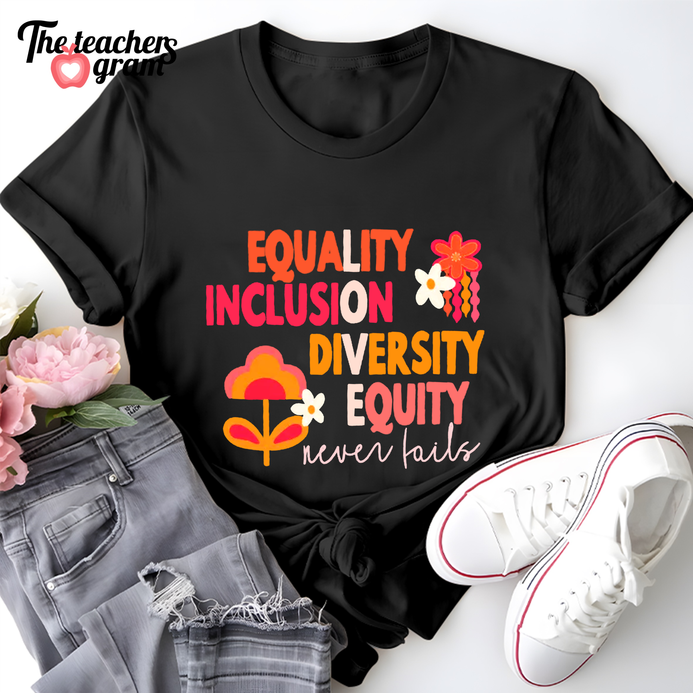 Equality Inclusion Diversity Equity Single Sided T-Shirt