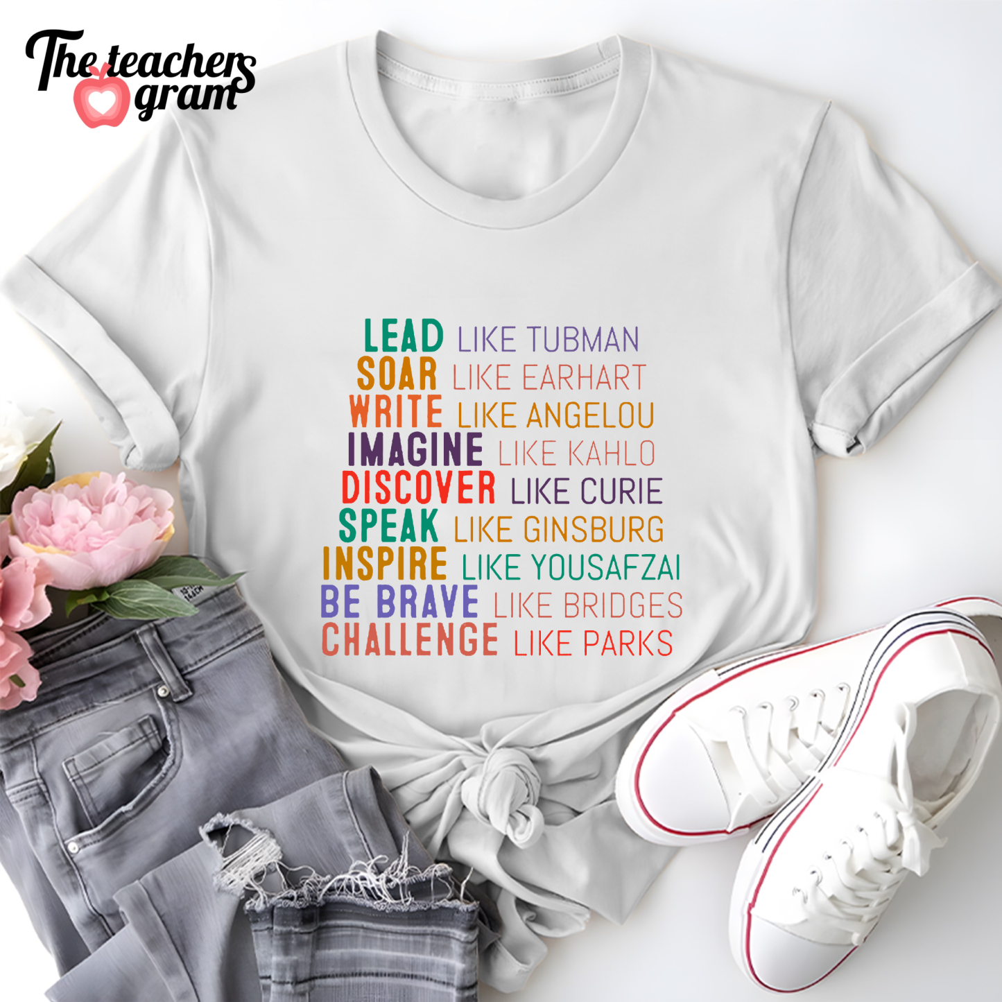 Lead Like Tubman Empowered Women Single Sided T-Shirt