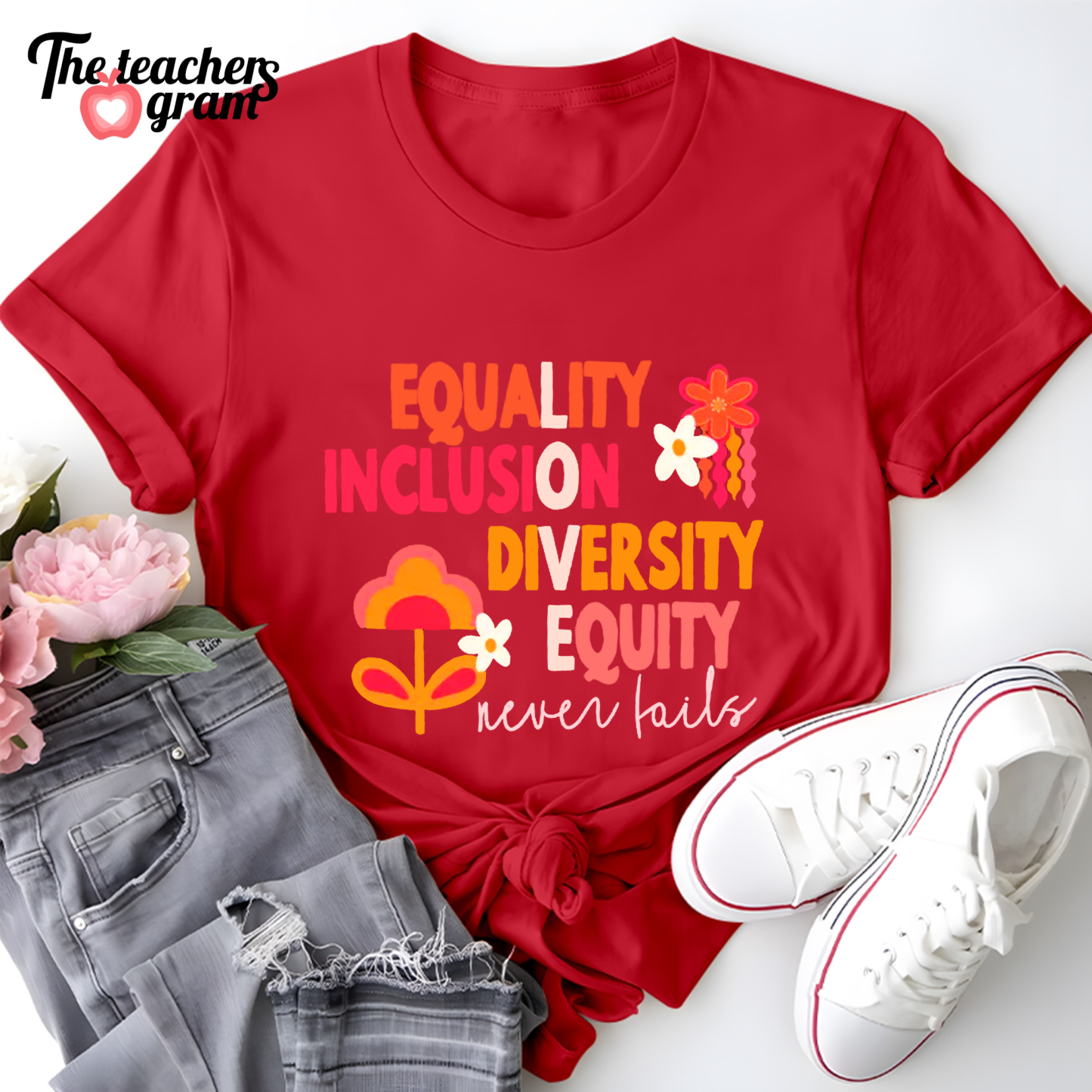 Equality Inclusion Diversity Equity Single Sided T-Shirt