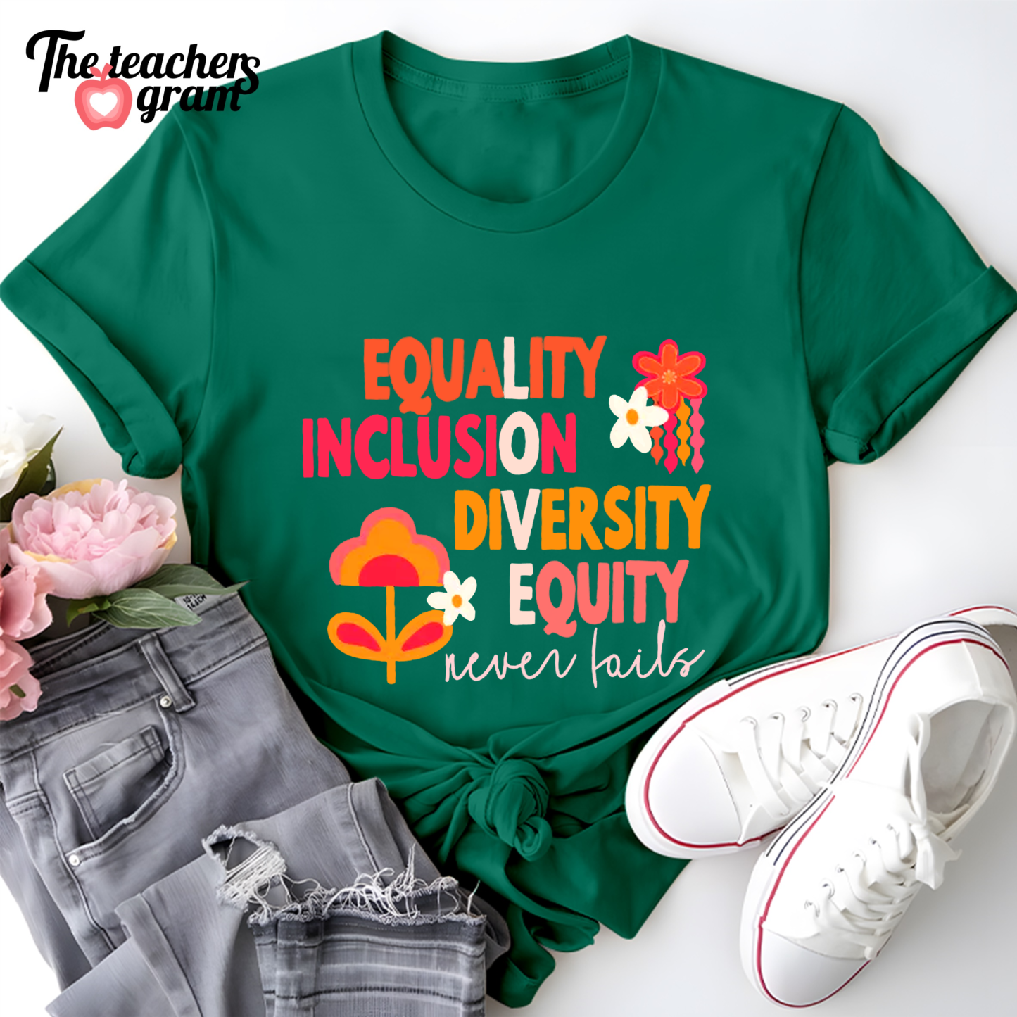 Equality Inclusion Diversity Equity Single Sided T-Shirt