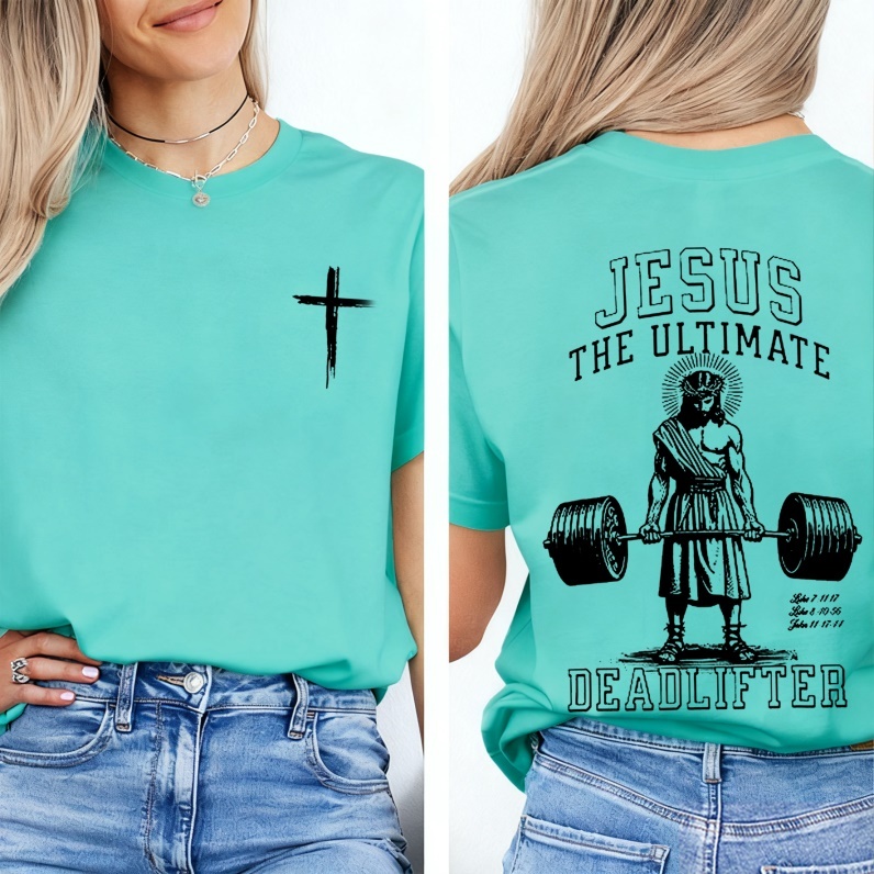 Jesus The Ultimate Deadlifter Chrsitian Cotton T-shirt