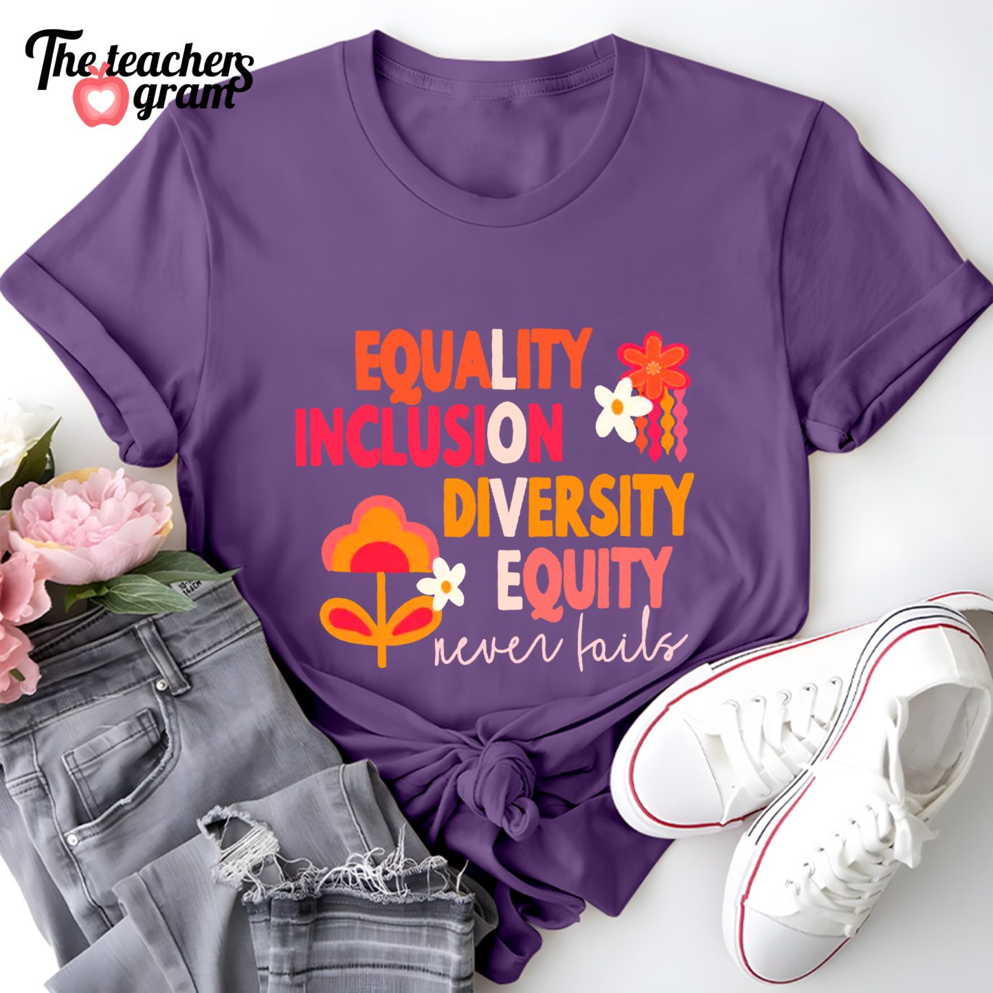 Equality Inclusion Diversity Equity Single Sided T-Shirt