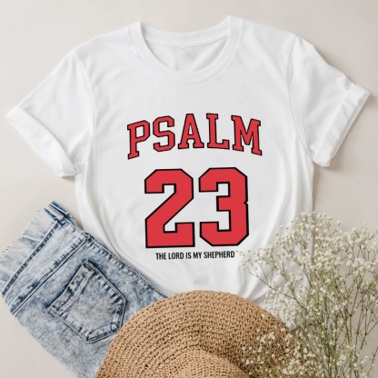 Psalm 23 Christian Cotton T-shirt