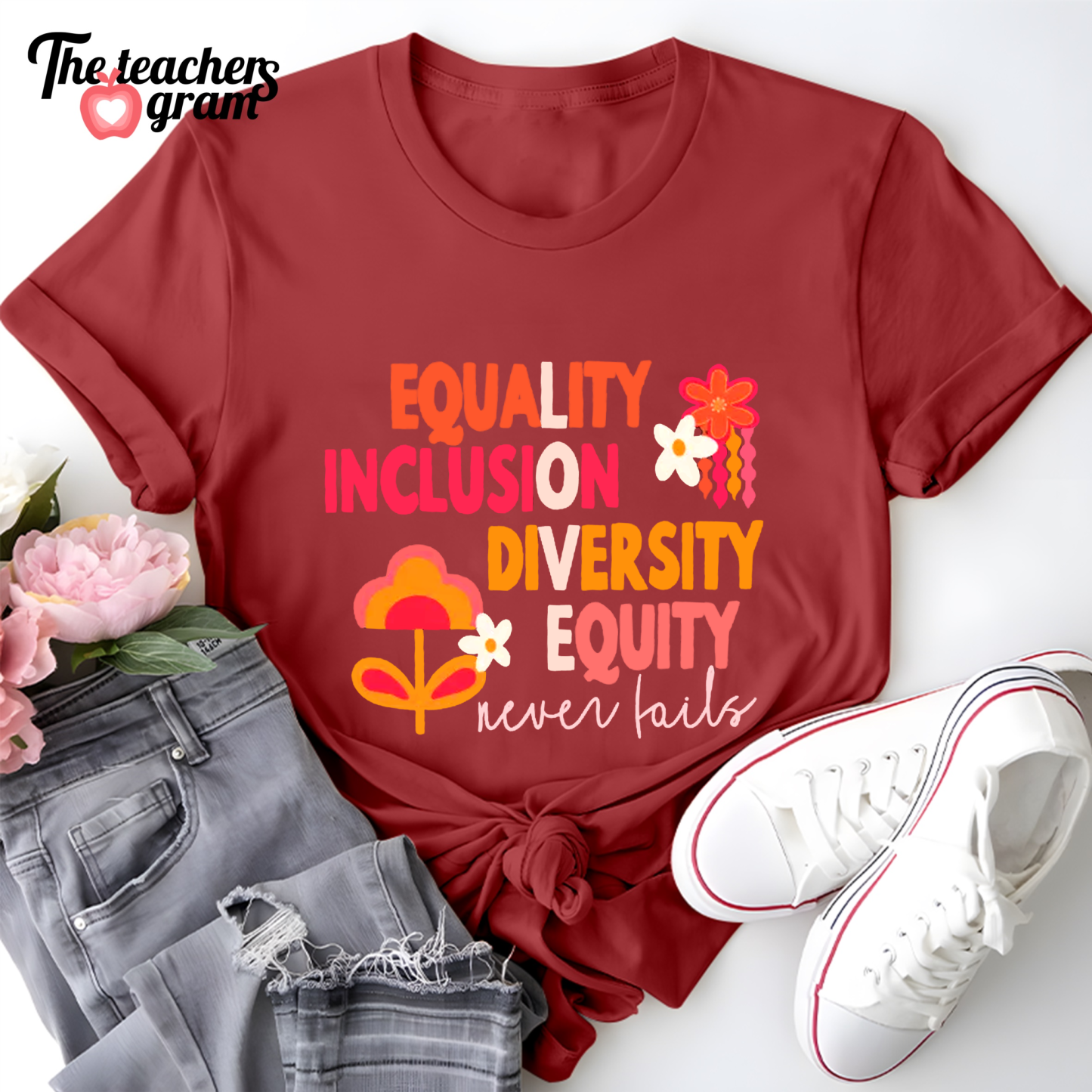 Equality Inclusion Diversity Equity Single Sided T-Shirt