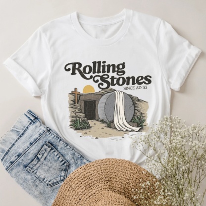 The Stone Was Rolled Away Christian Cotton T-shirt