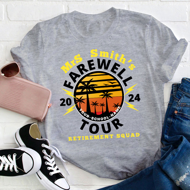 Personalized Teacher's Farewell Tour Retirement Squad Teacher T-Shirt