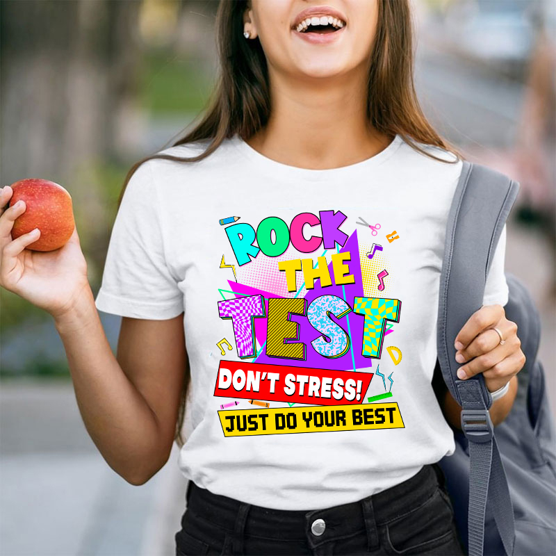 Retro Rock The Test Teacher T-Shirt