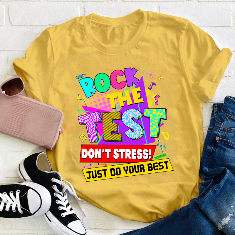 Retro Rock The Test Teacher T-Shirt