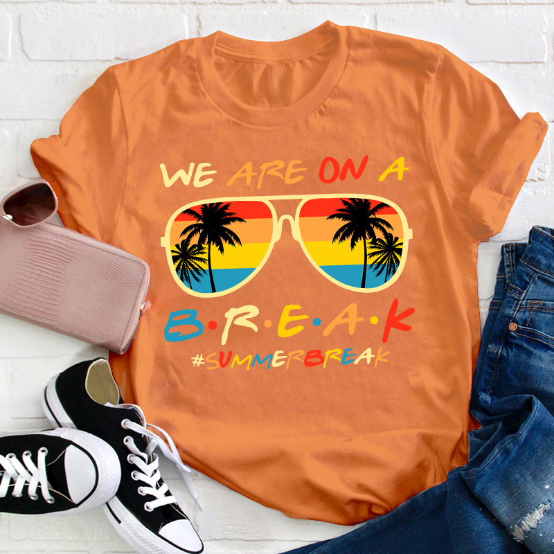 We Are On A Break Summer Break Teacher T-Shirt