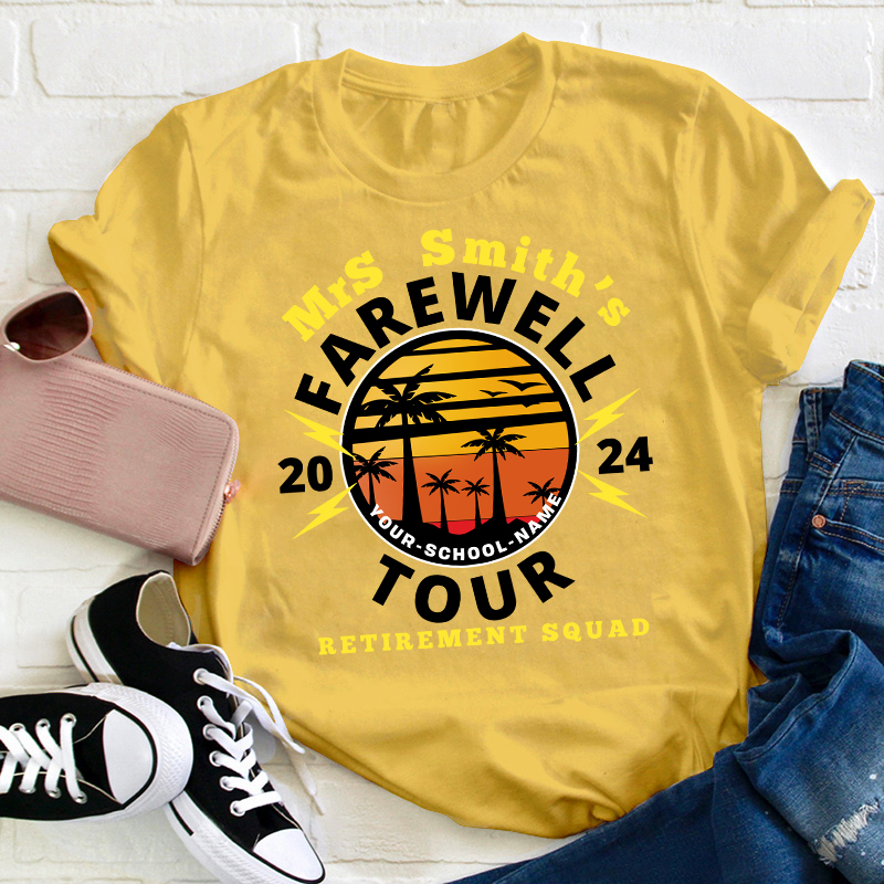 Personalized Teacher's Farewell Tour Retirement Squad Teacher T-Shirt