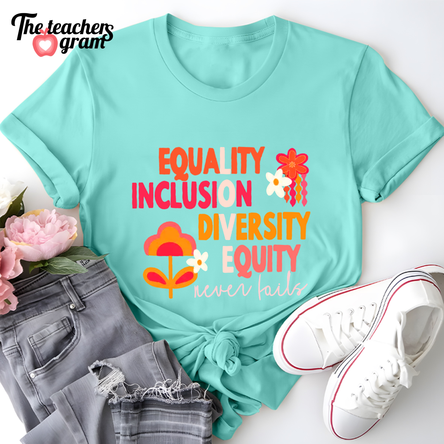 Equality Inclusion Diversity Equity Single Sided T-Shirt