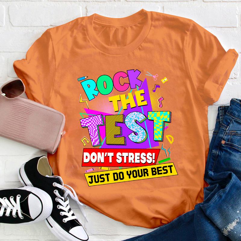 Retro Rock The Test Teacher T-Shirt