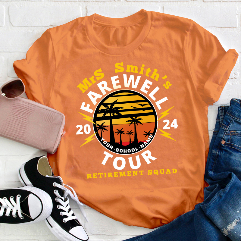 Personalized Teacher's Farewell Tour Retirement Squad Teacher T-Shirt