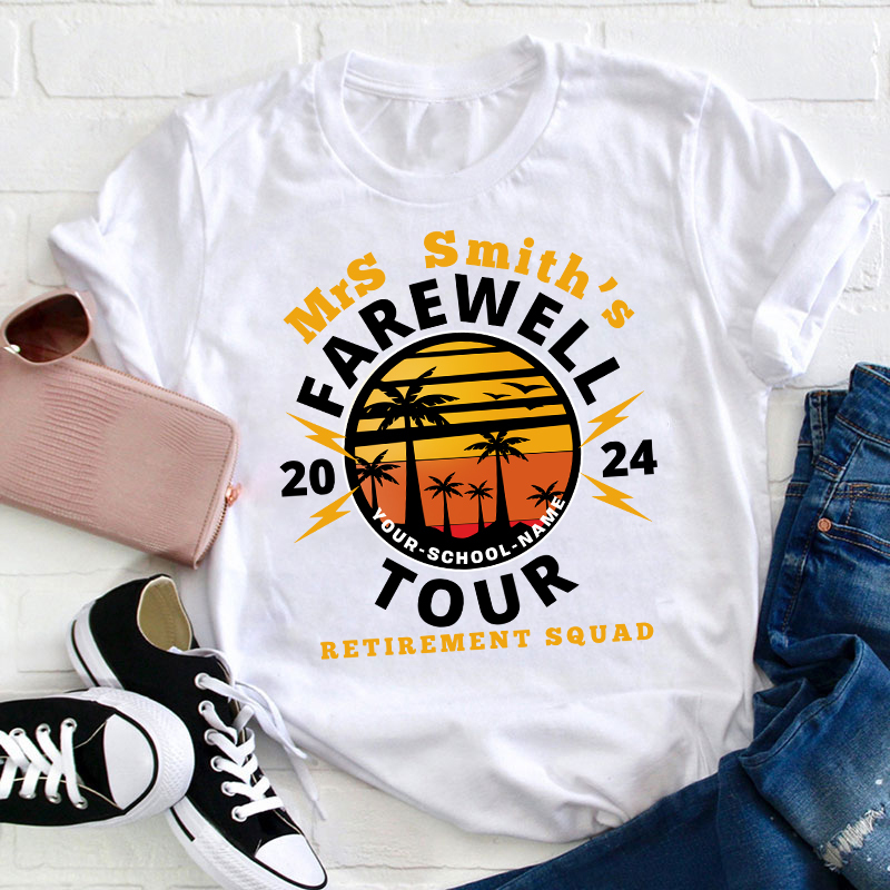 Personalized Teacher's Farewell Tour Retirement Squad Teacher T-Shirt