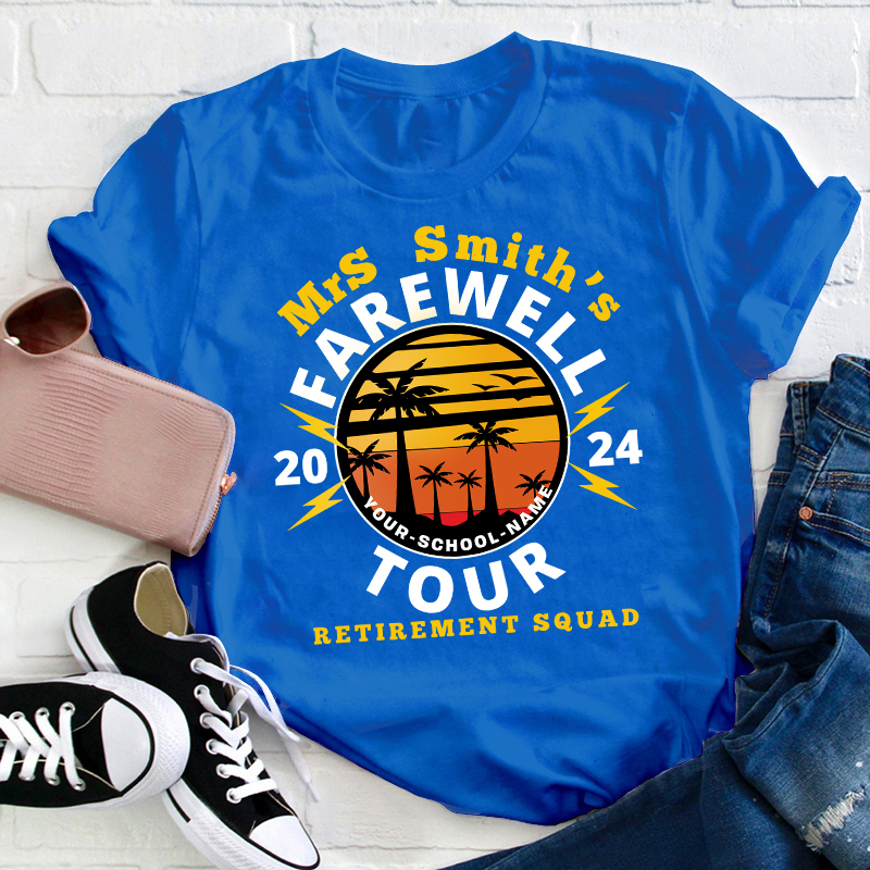 Personalized Teacher's Farewell Tour Retirement Squad Teacher T-Shirt