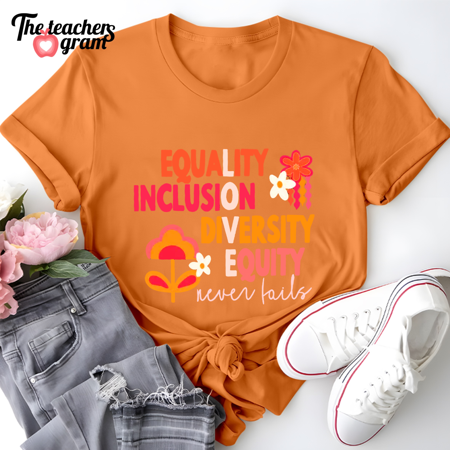Equality Inclusion Diversity Equity Single Sided T-Shirt