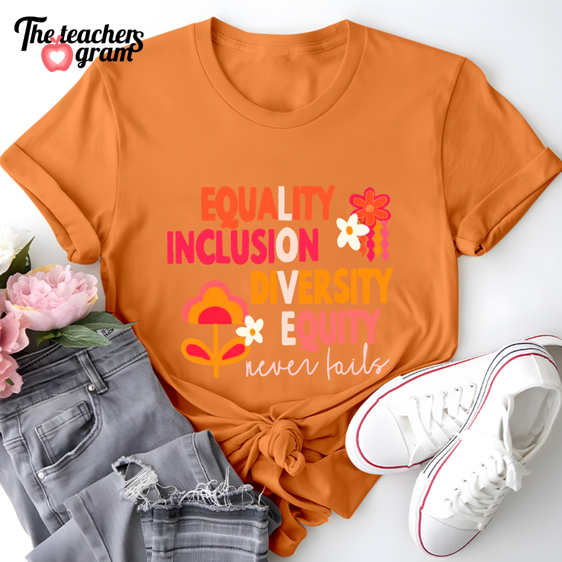 Equality Inclusion Diversity Equity Single Sided T-Shirt