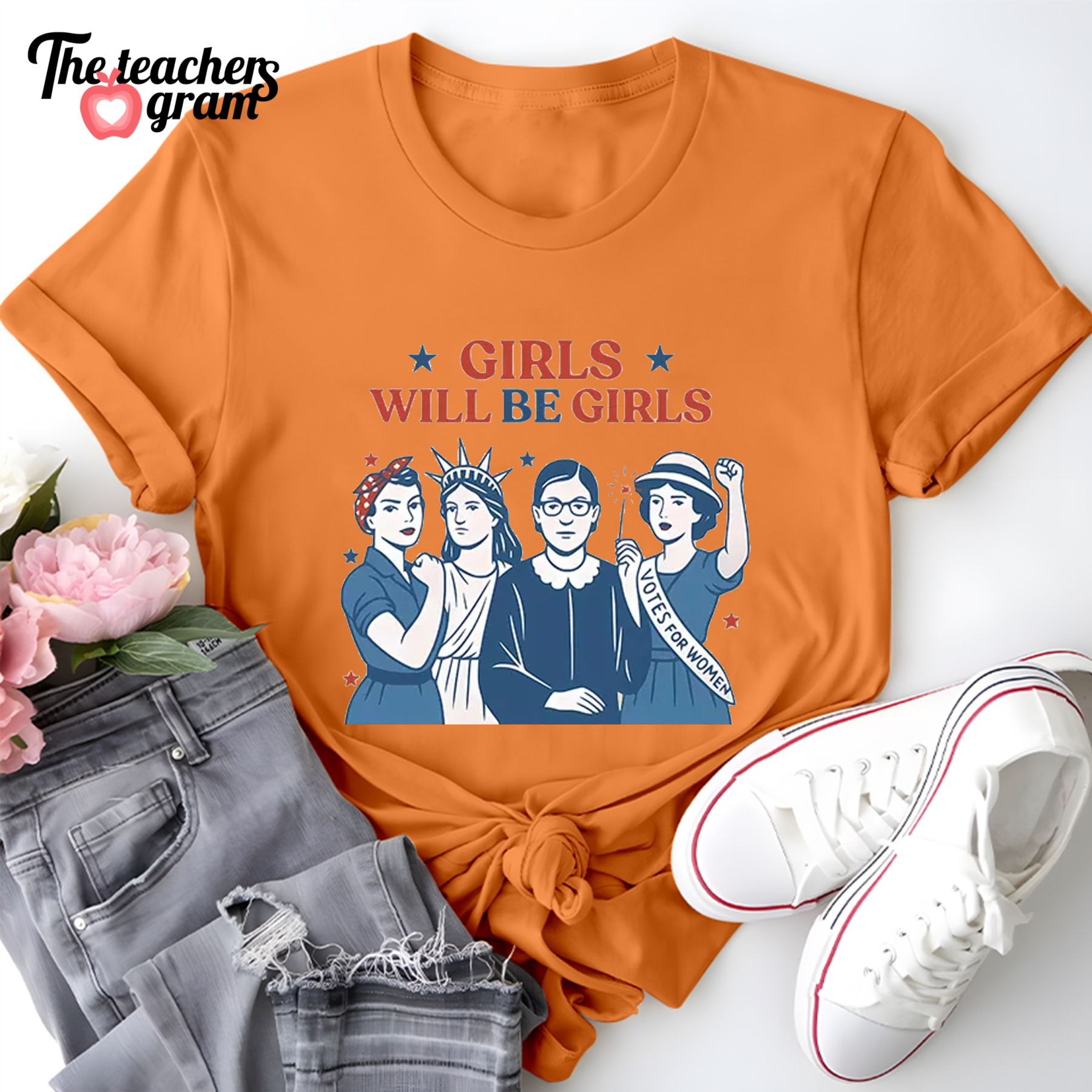 Girls Will Be Girls 4th Of July Single Sided T-Shirt