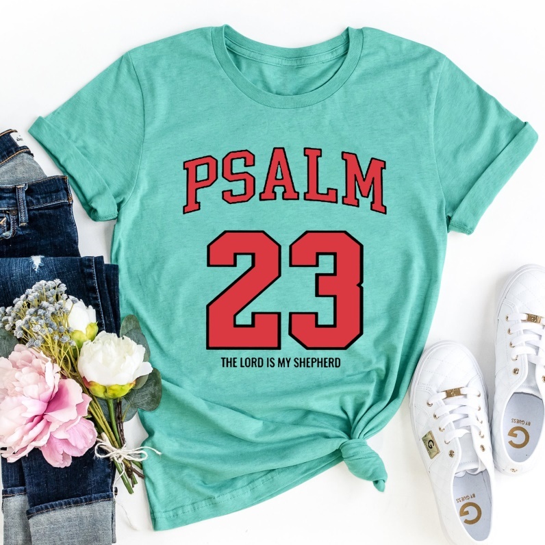 Psalm 23 Christian Cotton T-shirt