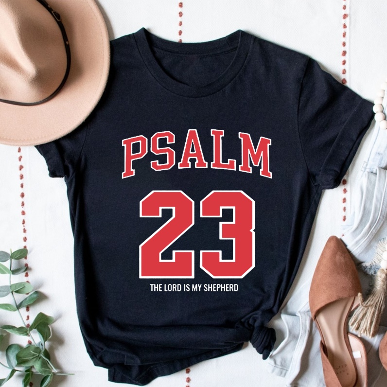Psalm 23 Christian Cotton T-shirt