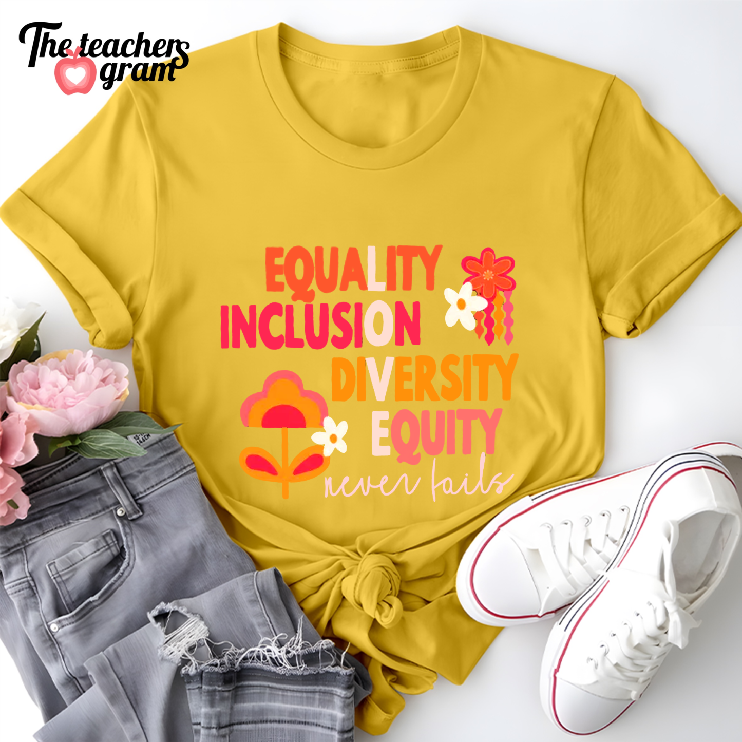 Equality Inclusion Diversity Equity Single Sided T-Shirt