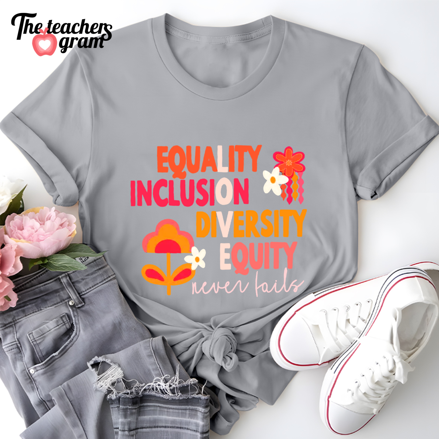 Equality Inclusion Diversity Equity Single Sided T-Shirt