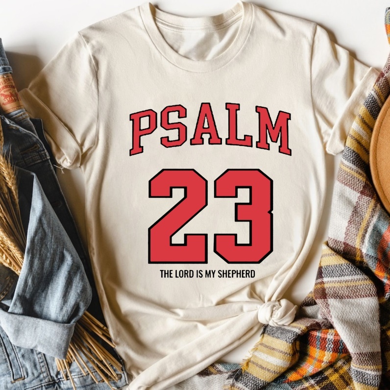 Psalm 23 Christian Cotton T-shirt