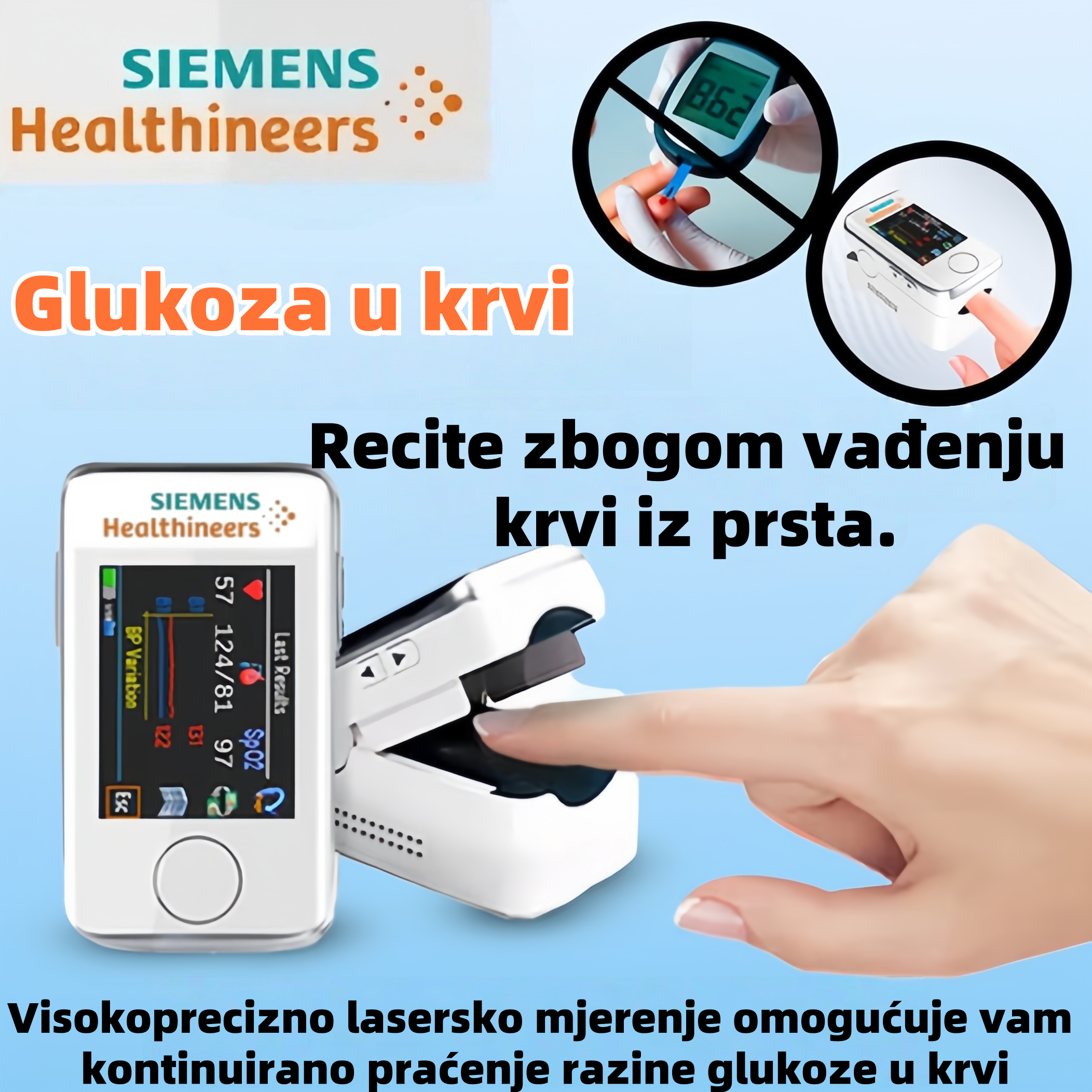 Siemens neinvazivni multifunkcionalni mjerač glukoze u krvi