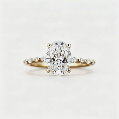 2.0ct Oval Cut Lab Grown Diamond  Engagement Ring - Yellow Gold Ring