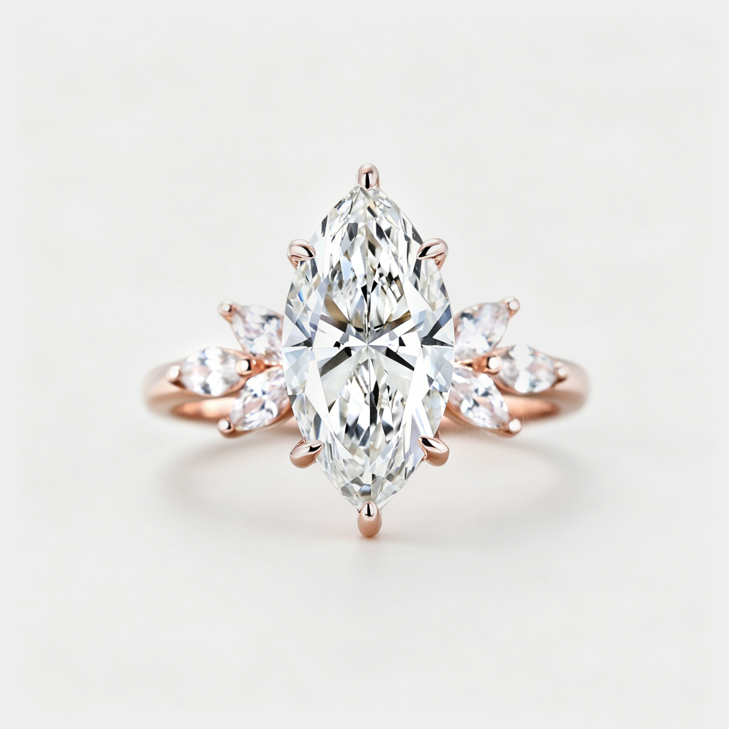  Art Deco 1 Carat Marquise Lab Grown Diamond Engagement Ring In 14K Rose Gold