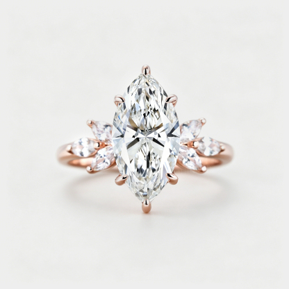  Art Deco 1 Carat Marquise Lab Grown Diamond Engagement Ring In 14K Rose Gold