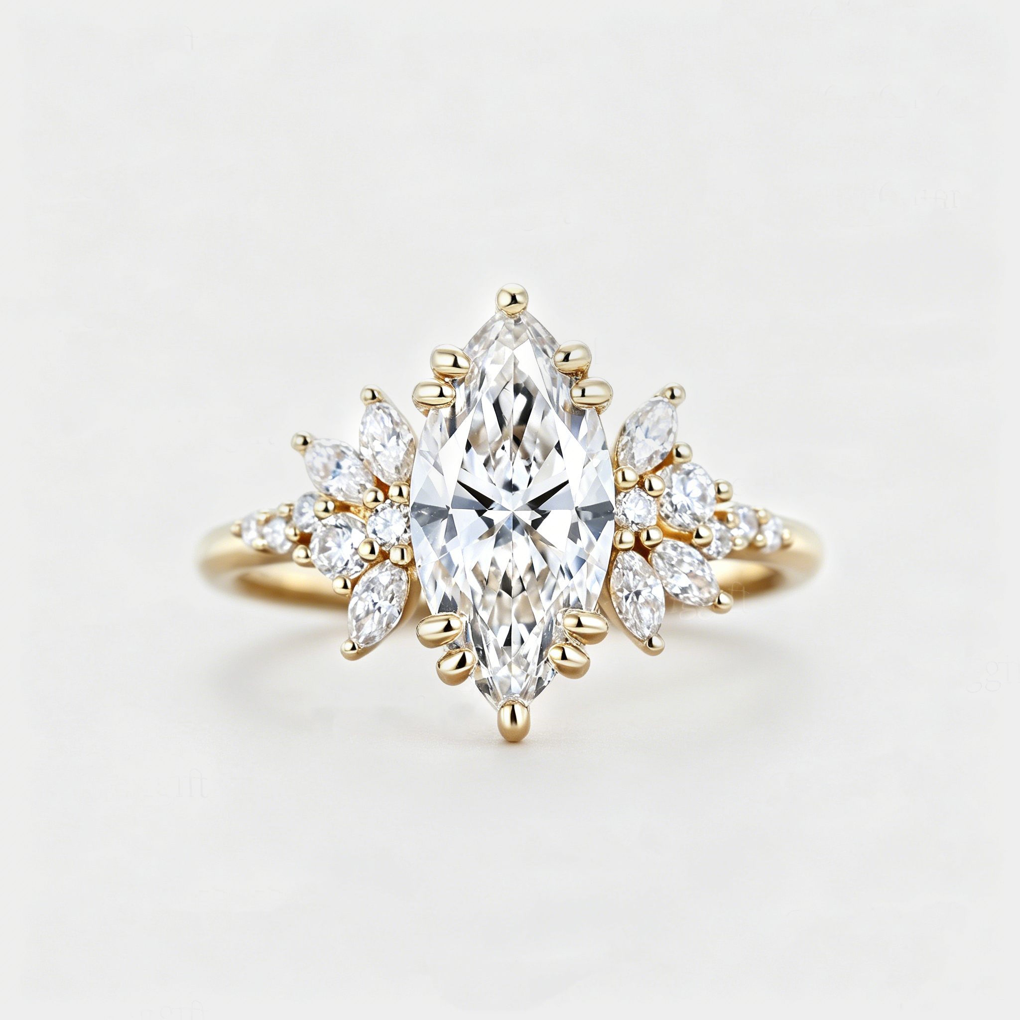 IGI Certified 1CT Marquise Lab Grown Diamond Engagement Ring