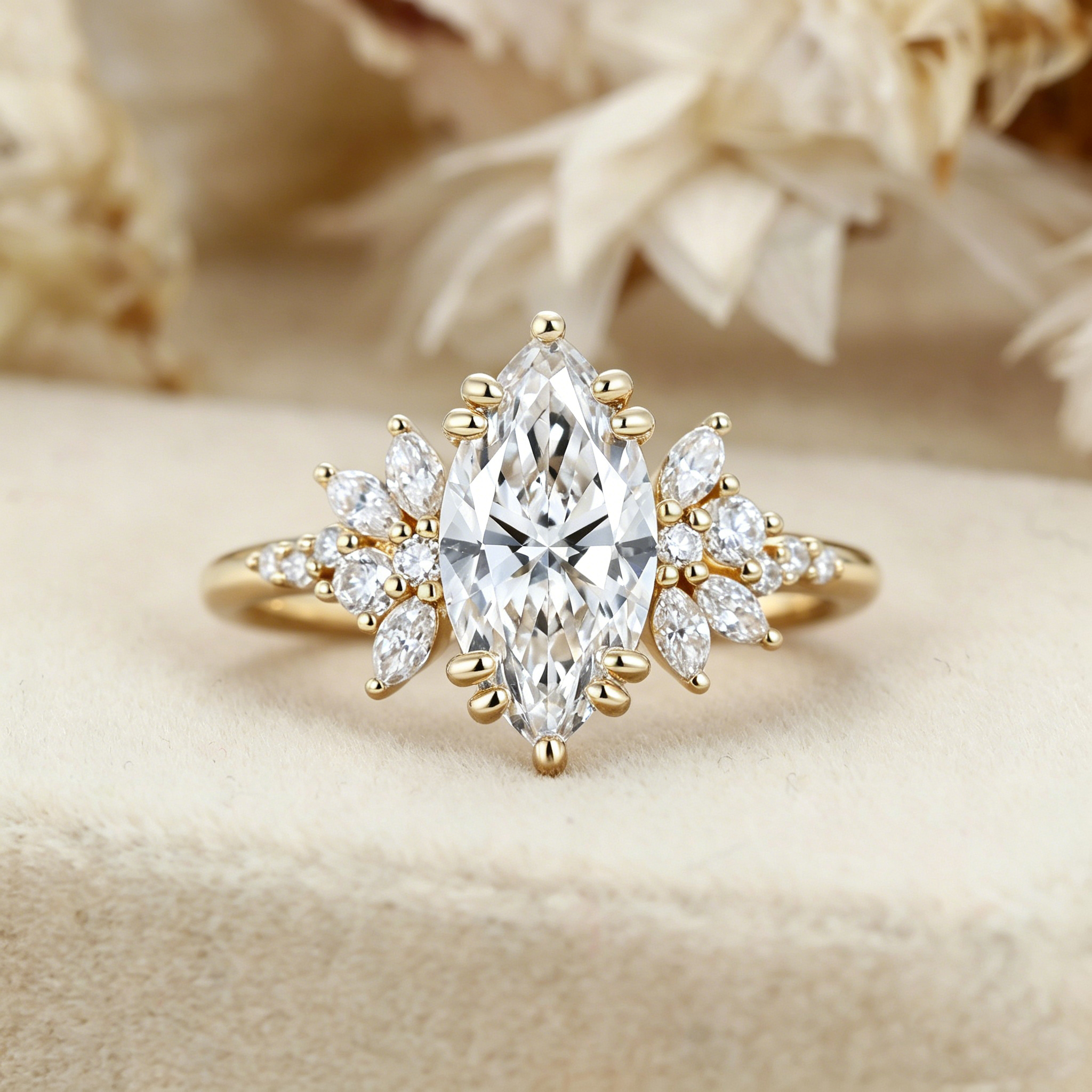 IGI Certified 1CT Marquise Lab Grown Diamond Engagement Ring