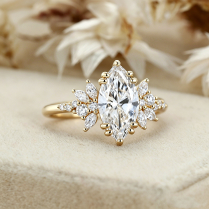 IGI Certified 1CT Marquise Lab Grown Diamond Engagement Ring