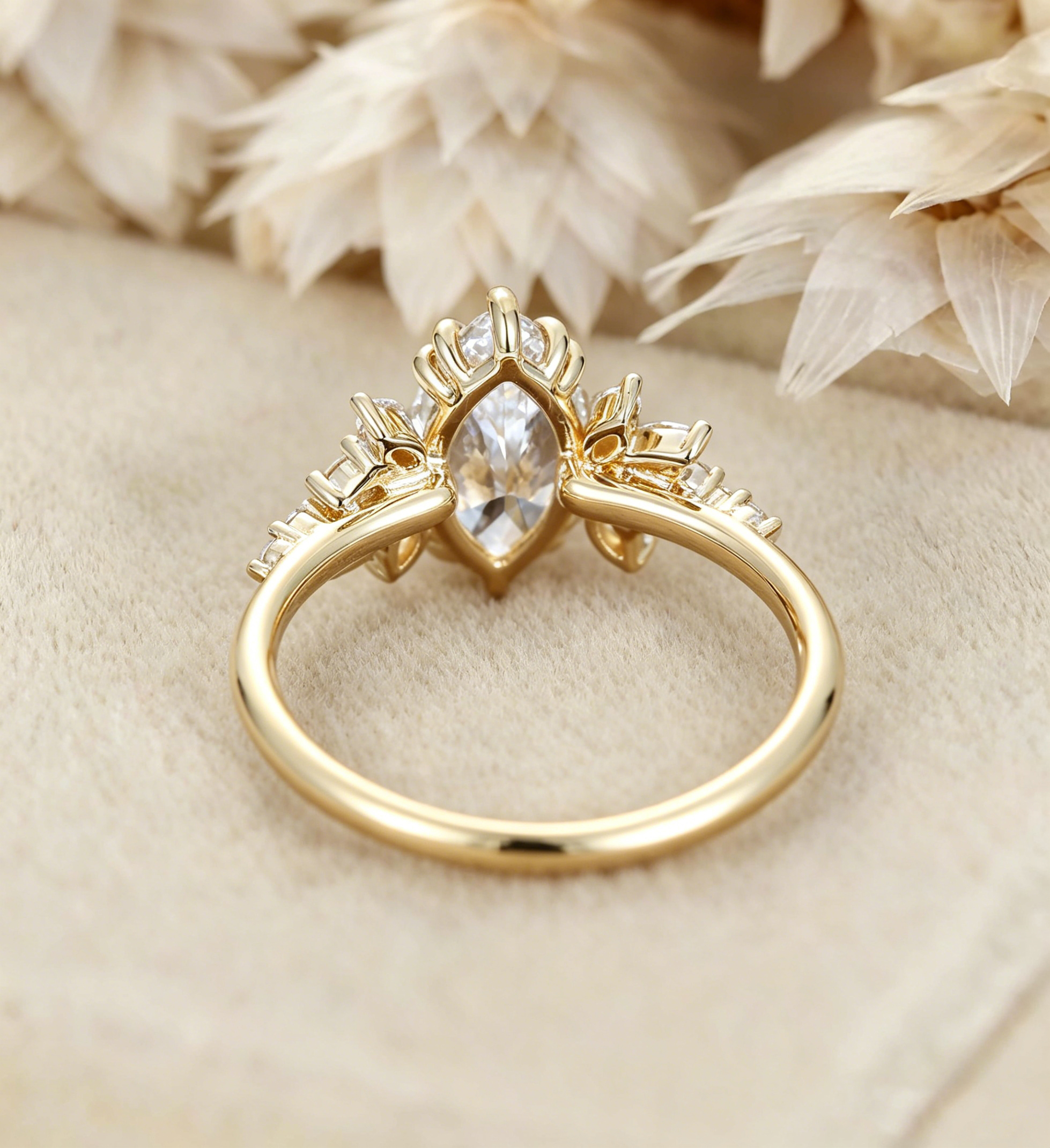 IGI Certified 1CT Marquise Lab Grown Diamond Engagement Ring