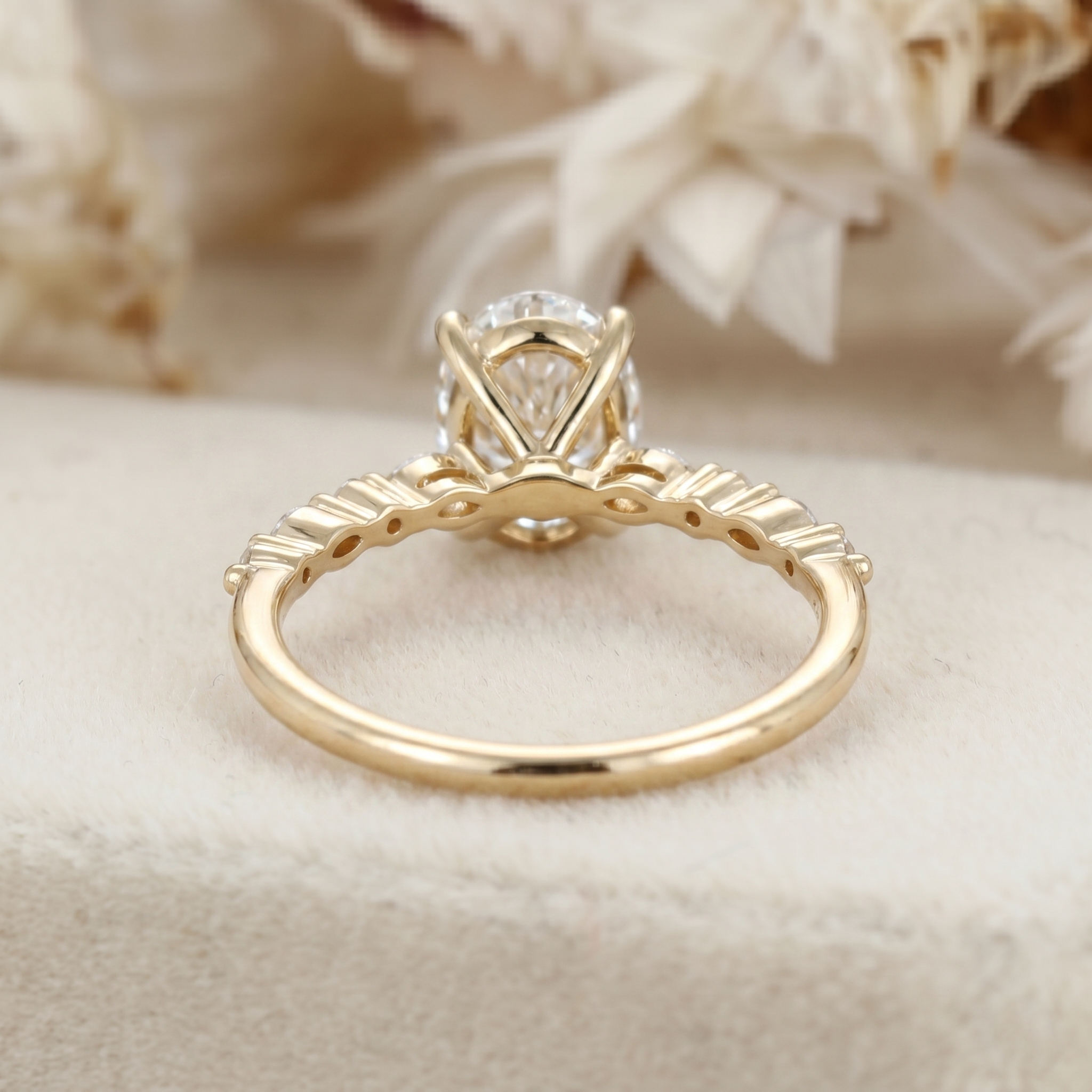 2.0ct Oval Cut Lab Grown Diamond  Engagement Ring - Yellow Gold Ring