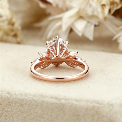 2.0ct Oval Cut Lab Grown Diamond Engagement Ring In 14K Rose Gold Ring