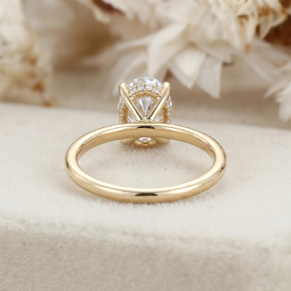 1.5 Carat Oval Cut Lab Grown Diamond Engagement Solitaire Ring in 14K Yellow Gold
