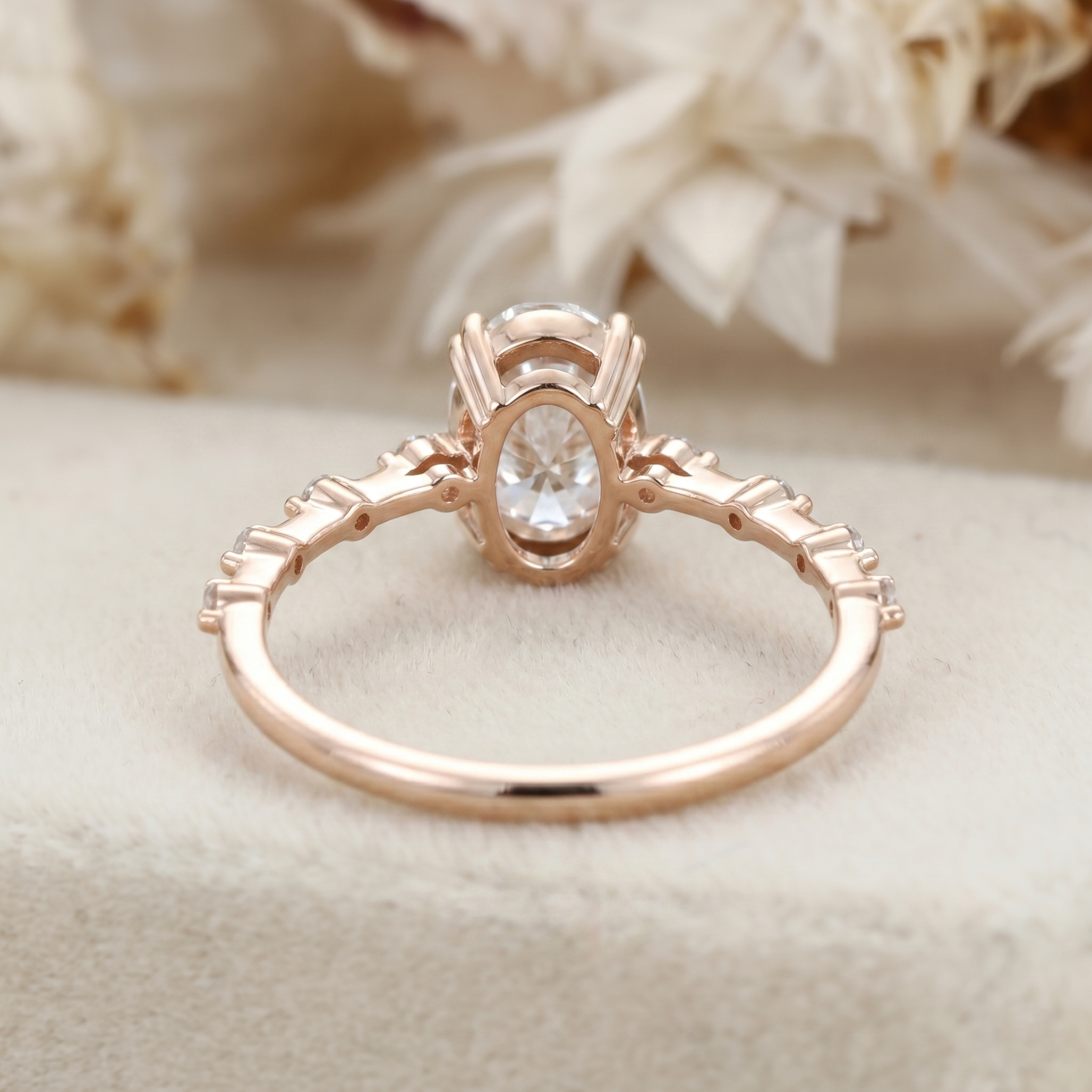 Oval Lab Grown Diamond Engagement Ring – 14K Rose Gold Bridal Jewelry, Ethical Anniversary Gift for Her