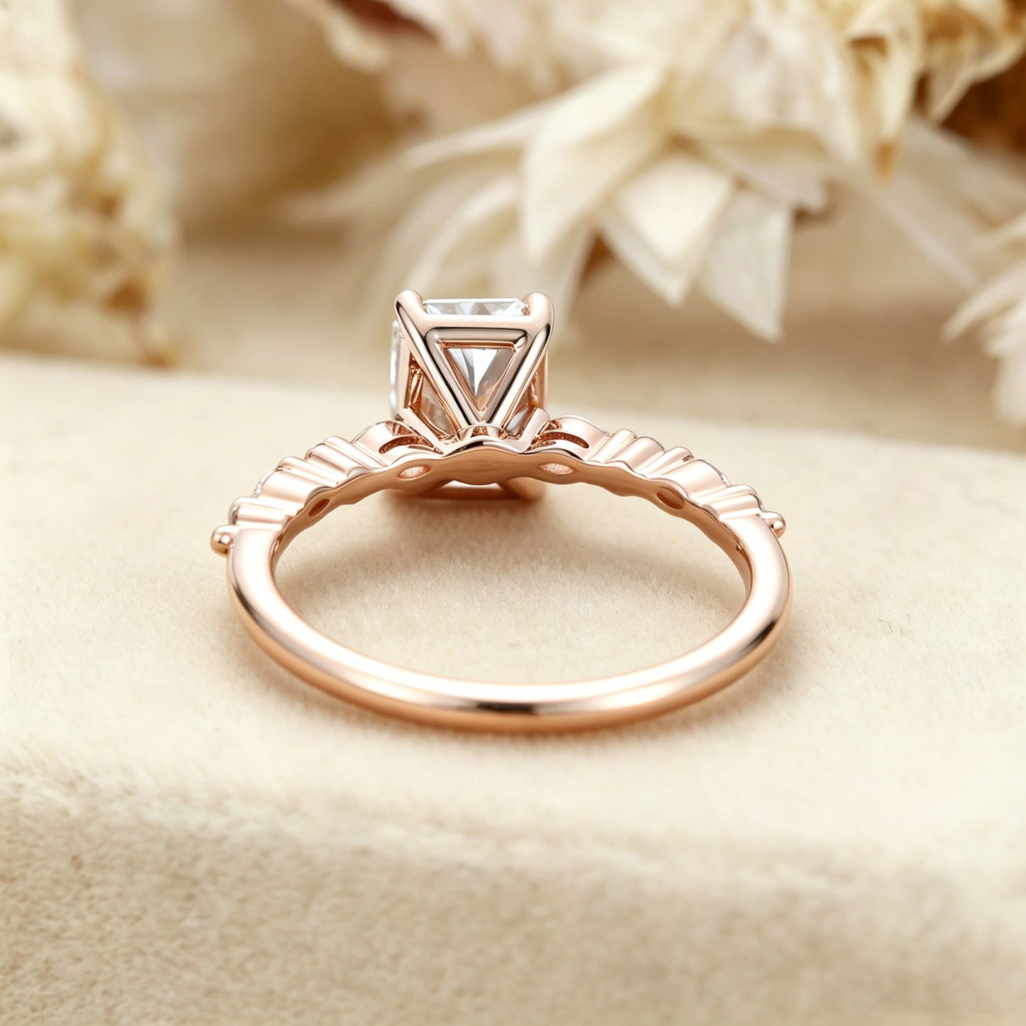 Radiant cut Lab Diamond engagement ring 1.0CT E VVS IGI Certified Rose Gold Lab Diamonds Bridal