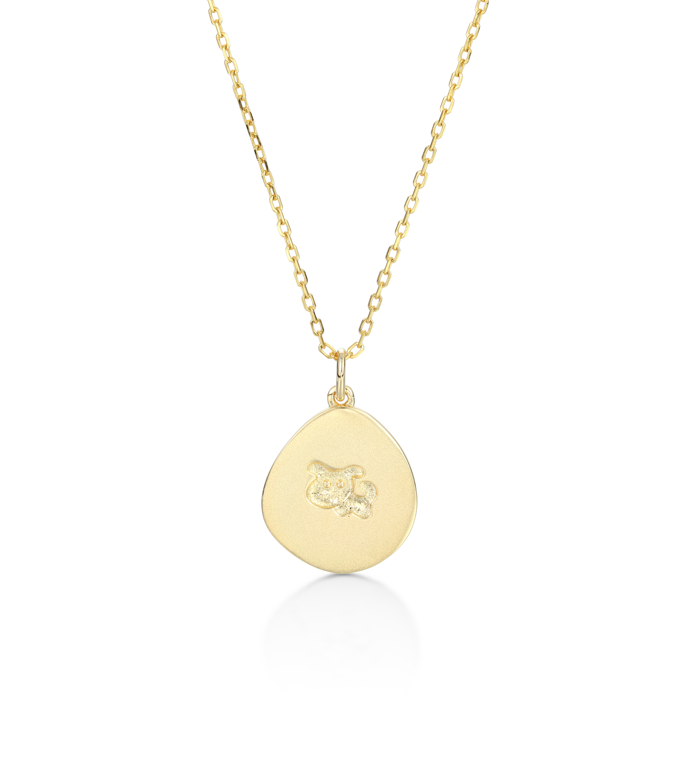 Handmade Customized Family Member Personalized Pet Dog Paw Necklace, Name Necklace, 925 Sterling Silver Set in 14K Gold