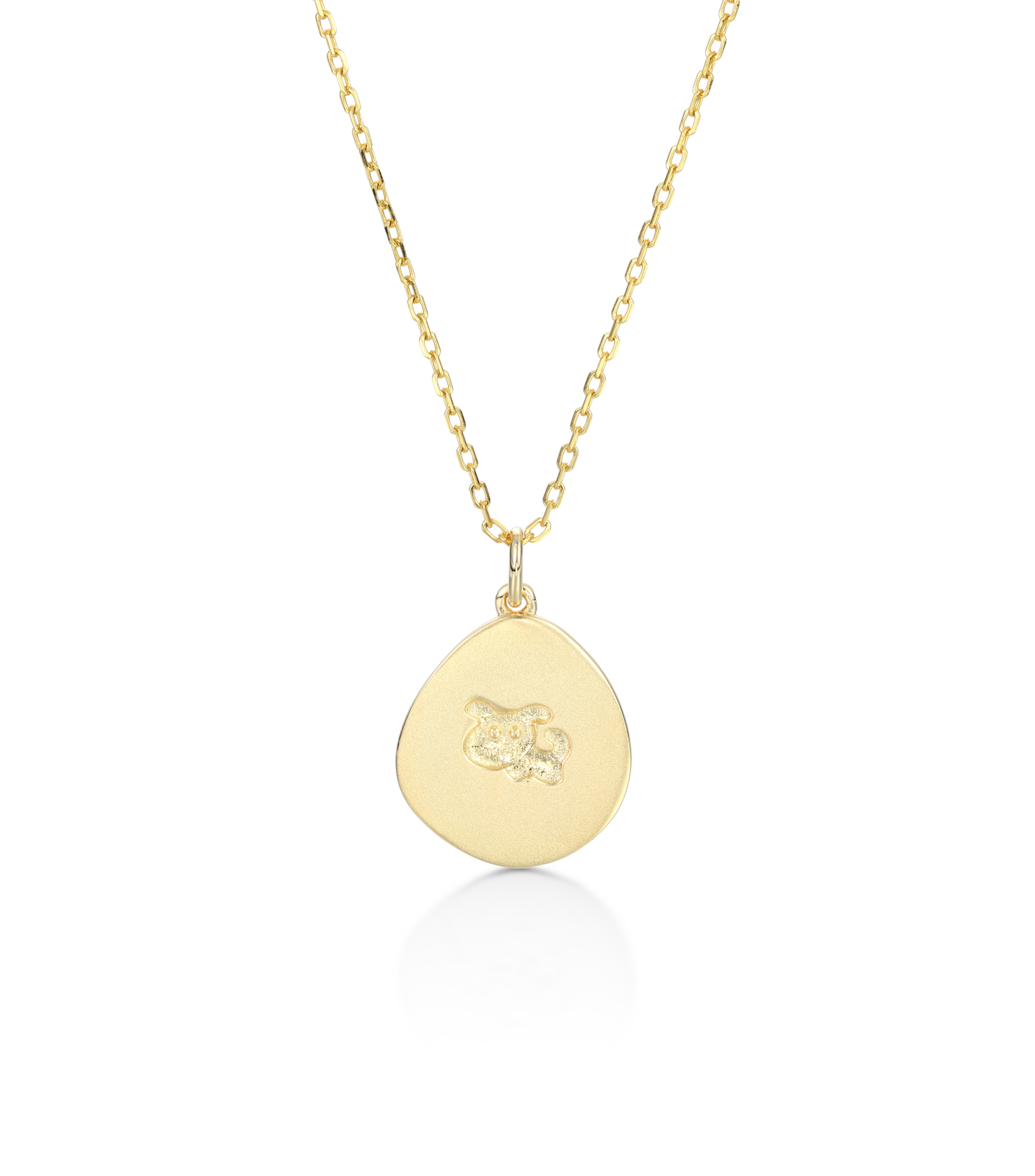 Handmade Customized Family Member Personalized Pet Dog Paw Necklace, Name Necklace, 925 Sterling Silver Set in 14K Gold