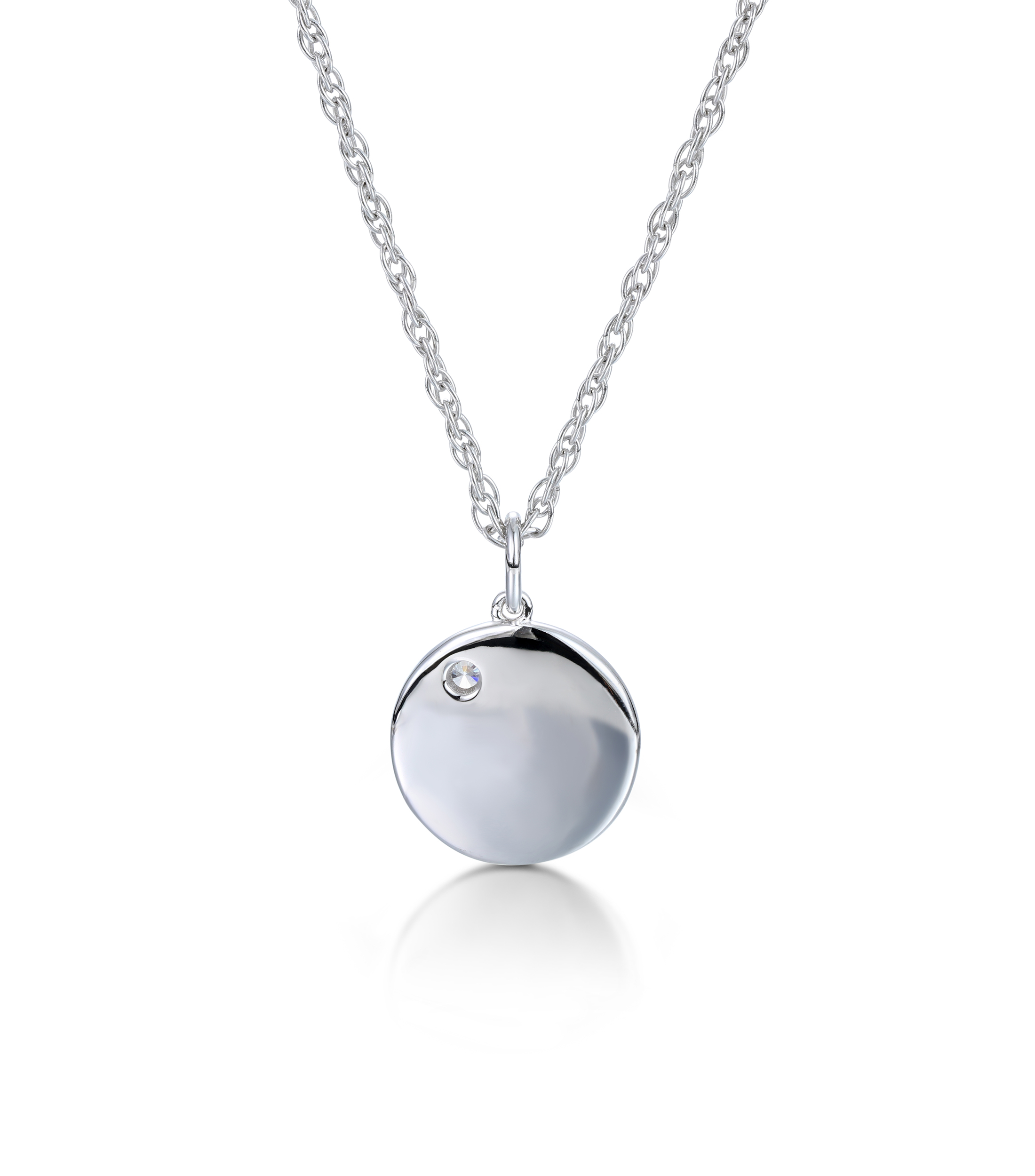 Custom Birthstone Footprints Engraved Round Medallion Pendant Necklace – Gold or Silver Plated – A Delicate Gift for Women, Moms, and Kids