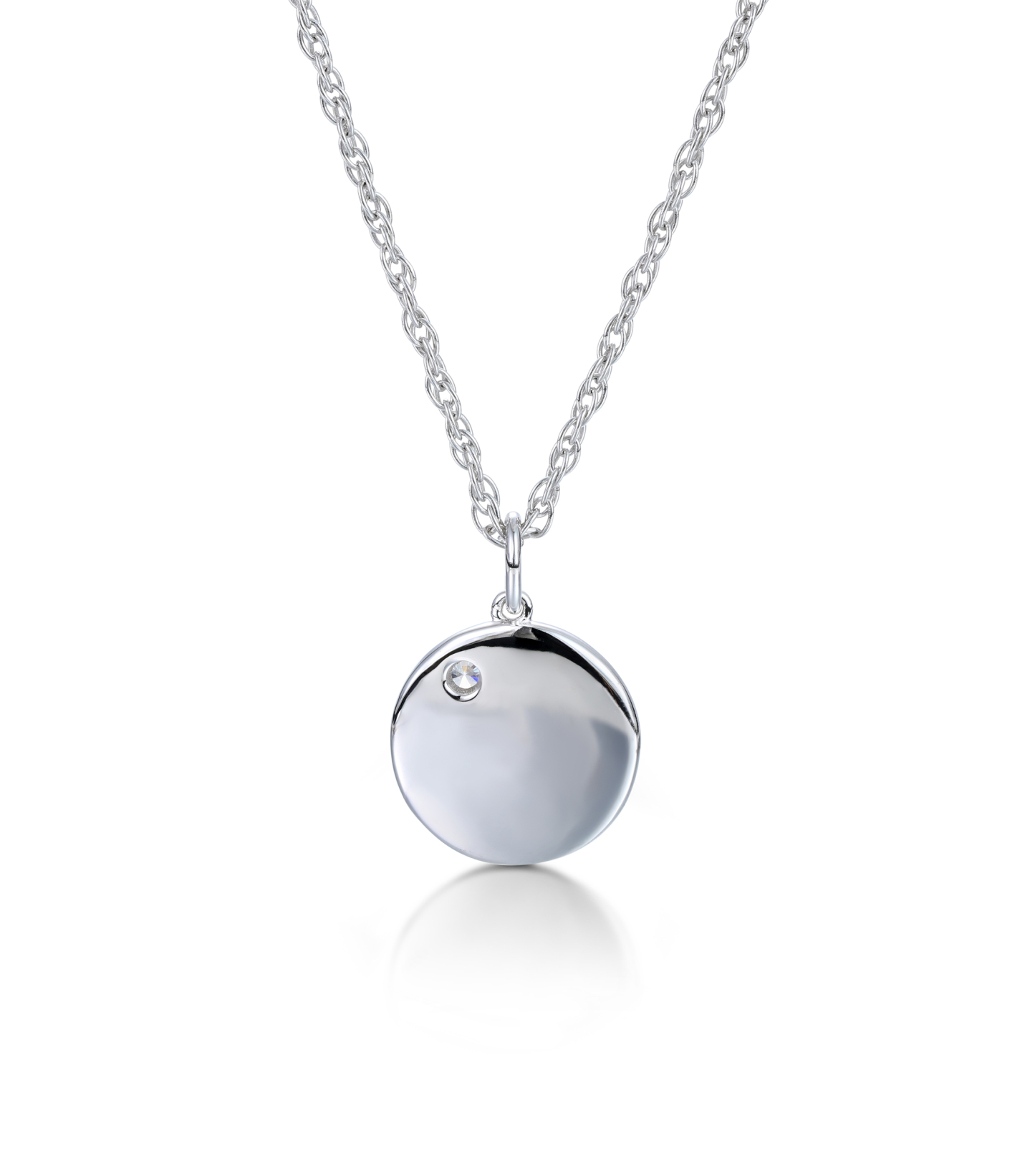 Custom Birthstone Footprints Engraved Round Medallion Pendant Necklace – Gold or Silver Plated – A Delicate Gift for Women, Moms, and Kids