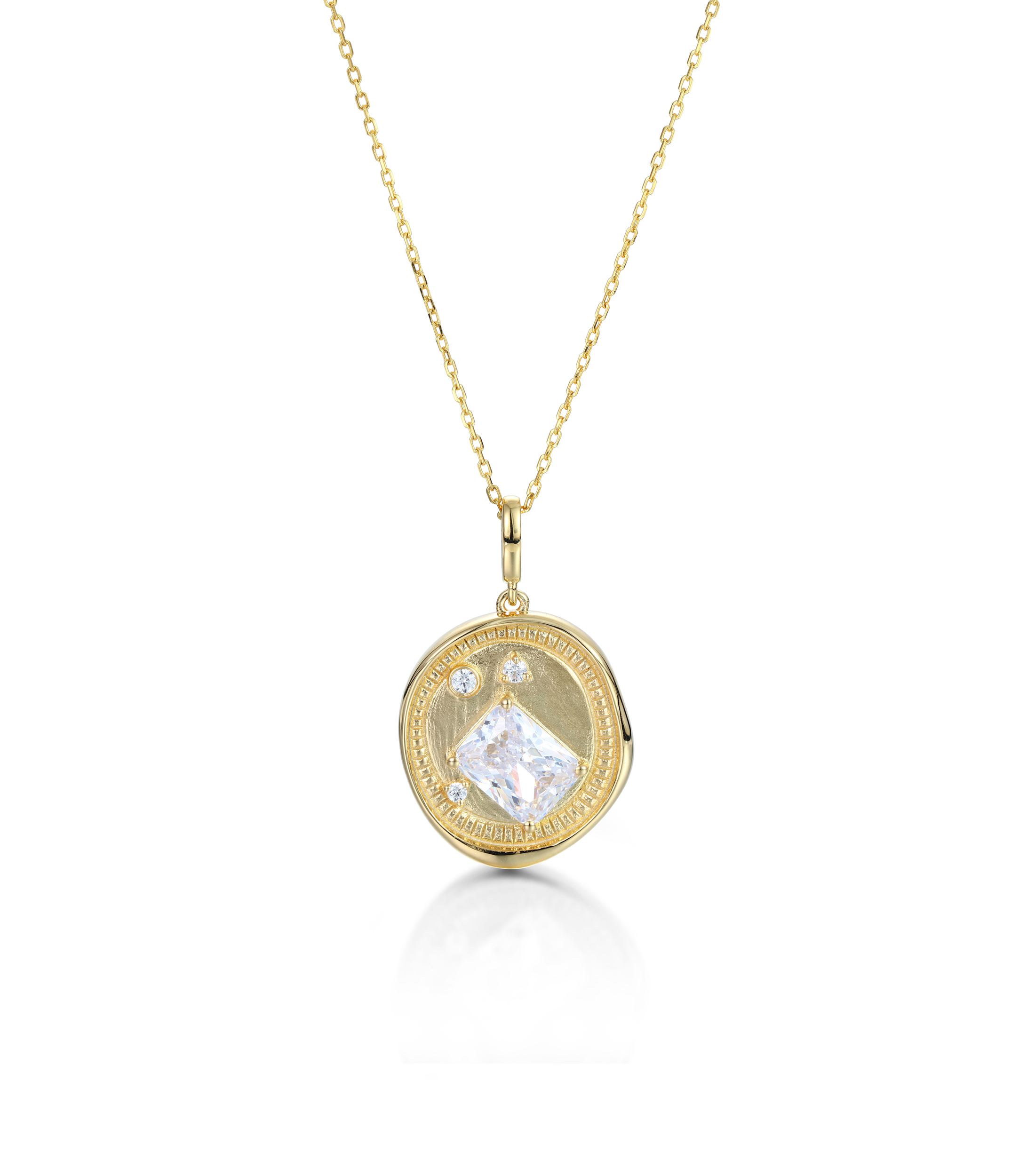 Customized Birthstone Set Emerald Cut Oval Pendant Necklace – Personalized Gift for Her
